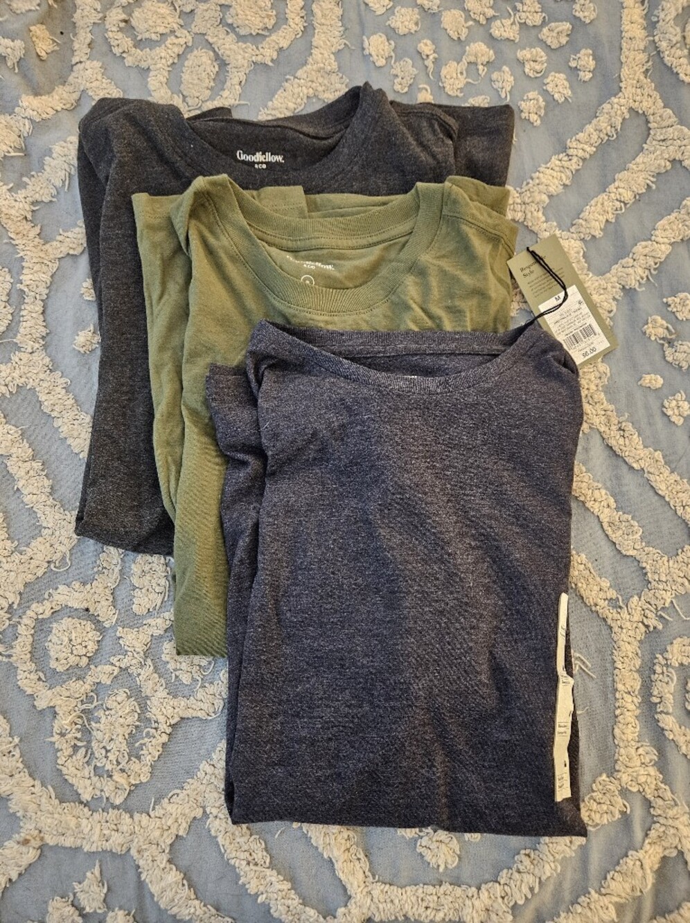 Goodfellow & Co Heathered Navy Crew Tee Medium Group Of 3 NWT